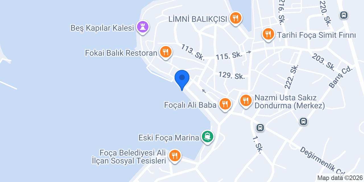 Bozkuş Foça Tekne Turu konumu