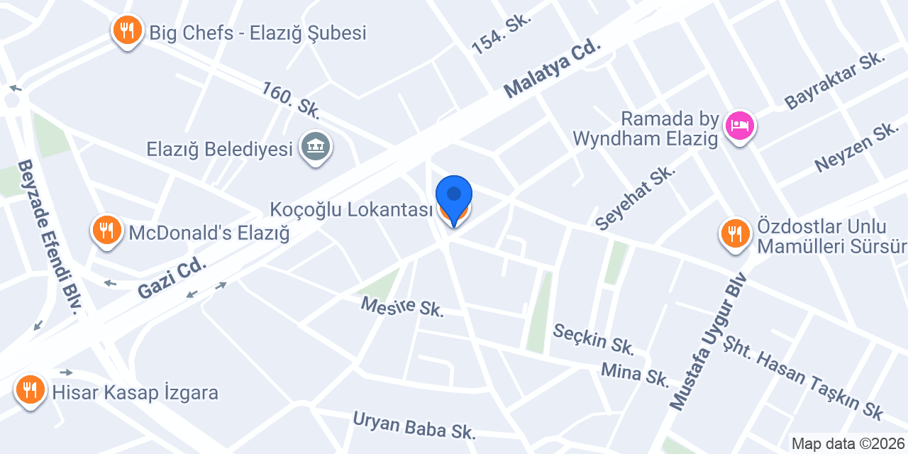 Koçoğlu Lokantası konumu