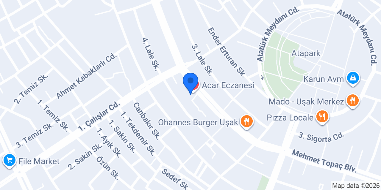 Acar Eczanesi konumu