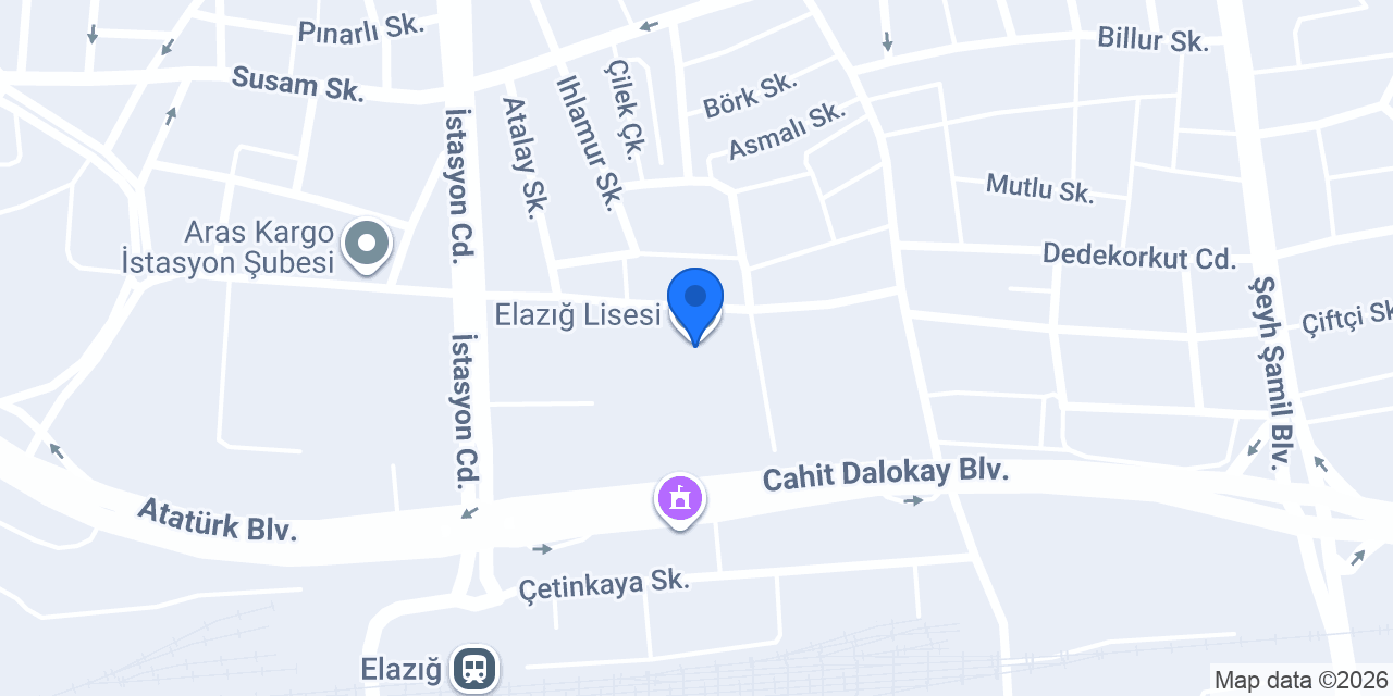 Elazığ Lisesi konumu