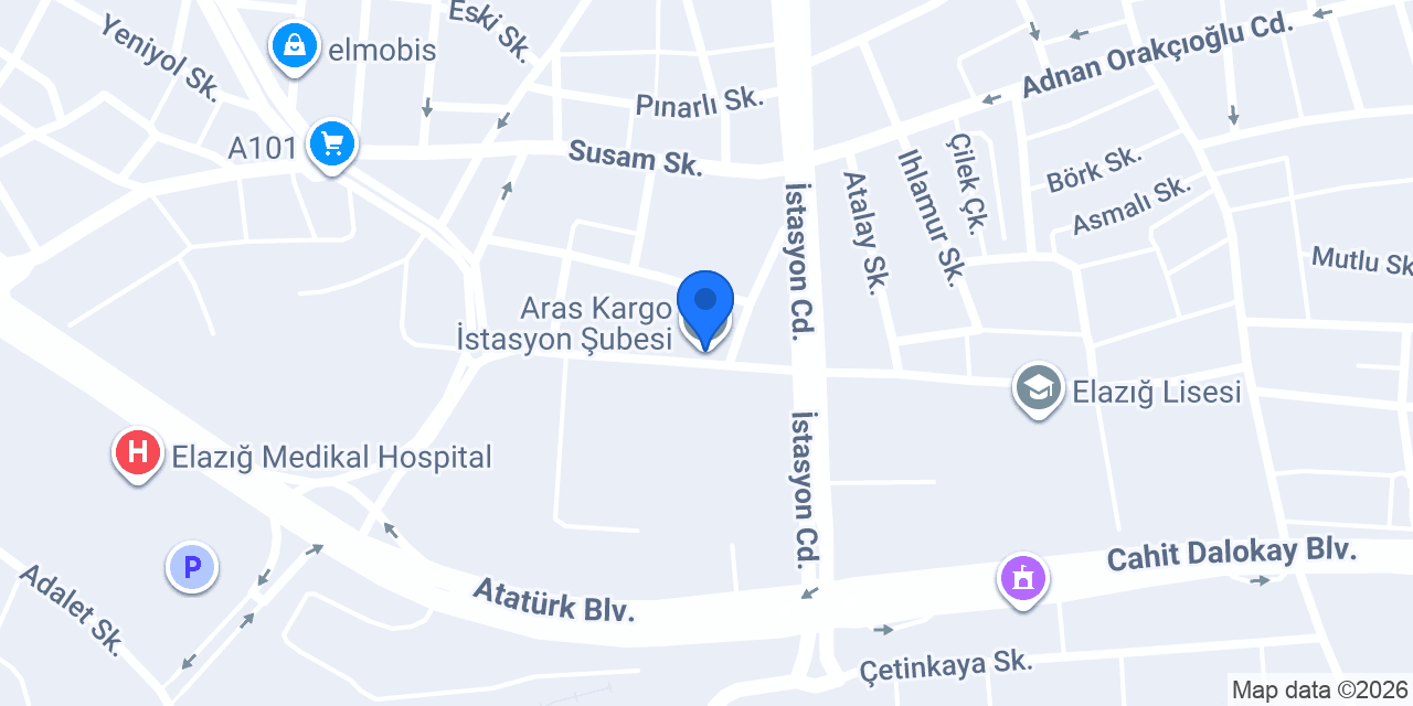 Aras Kargo İstasyon Şubesi konumu