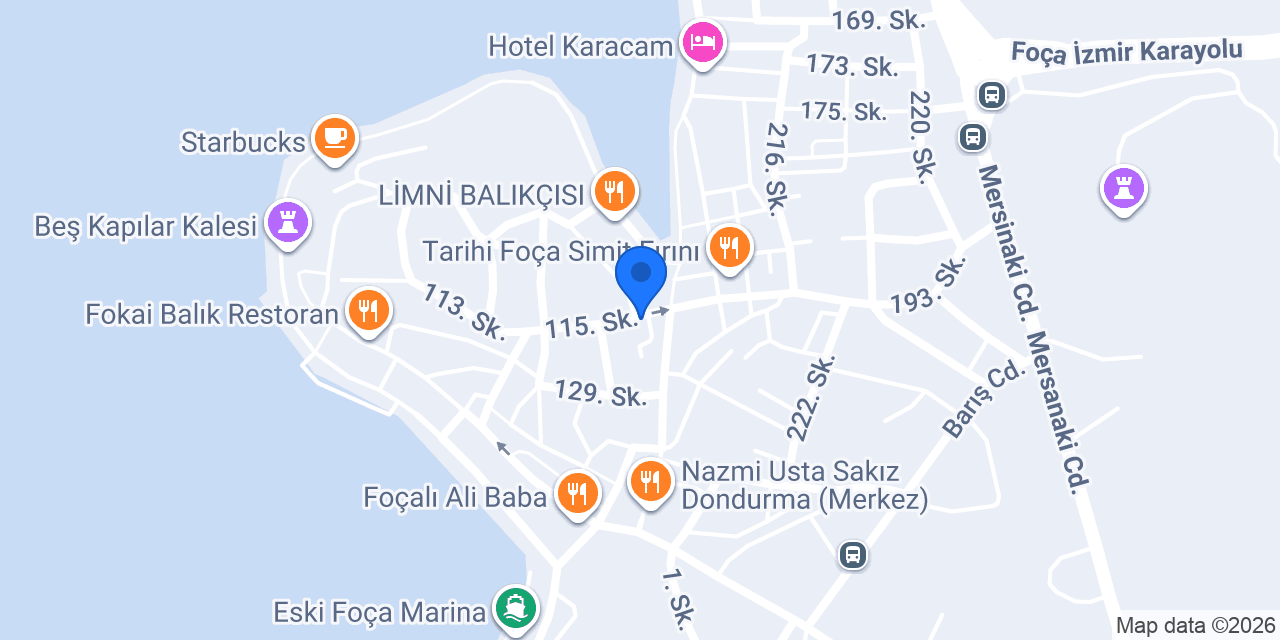 Ağam Baklavaları- Foça konumu