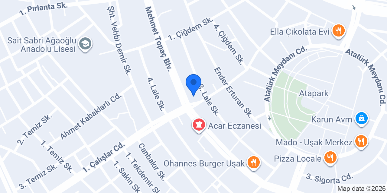 Vrl Mobilya Usak Magaza konumu