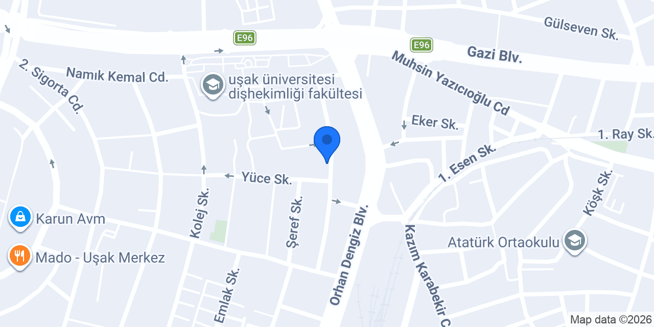 Uşak Fatih ASM Aile Sağlığı Merkezi konumu