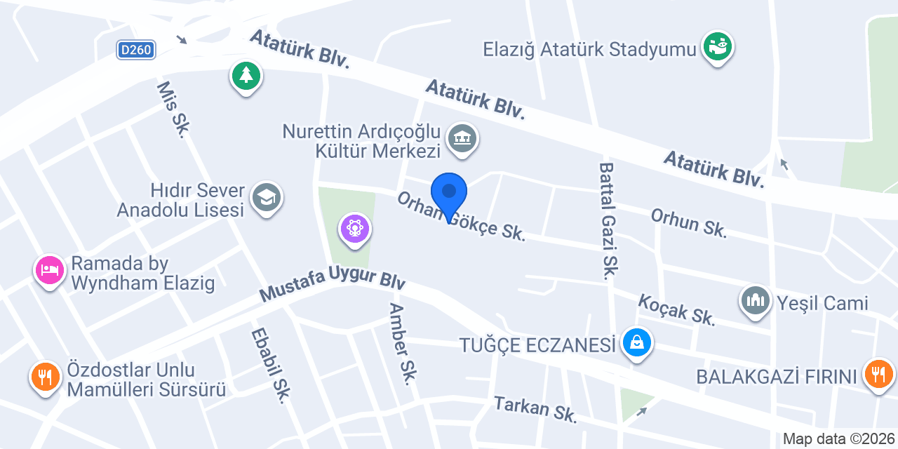 Aziz Gül Ortaokulu konumu