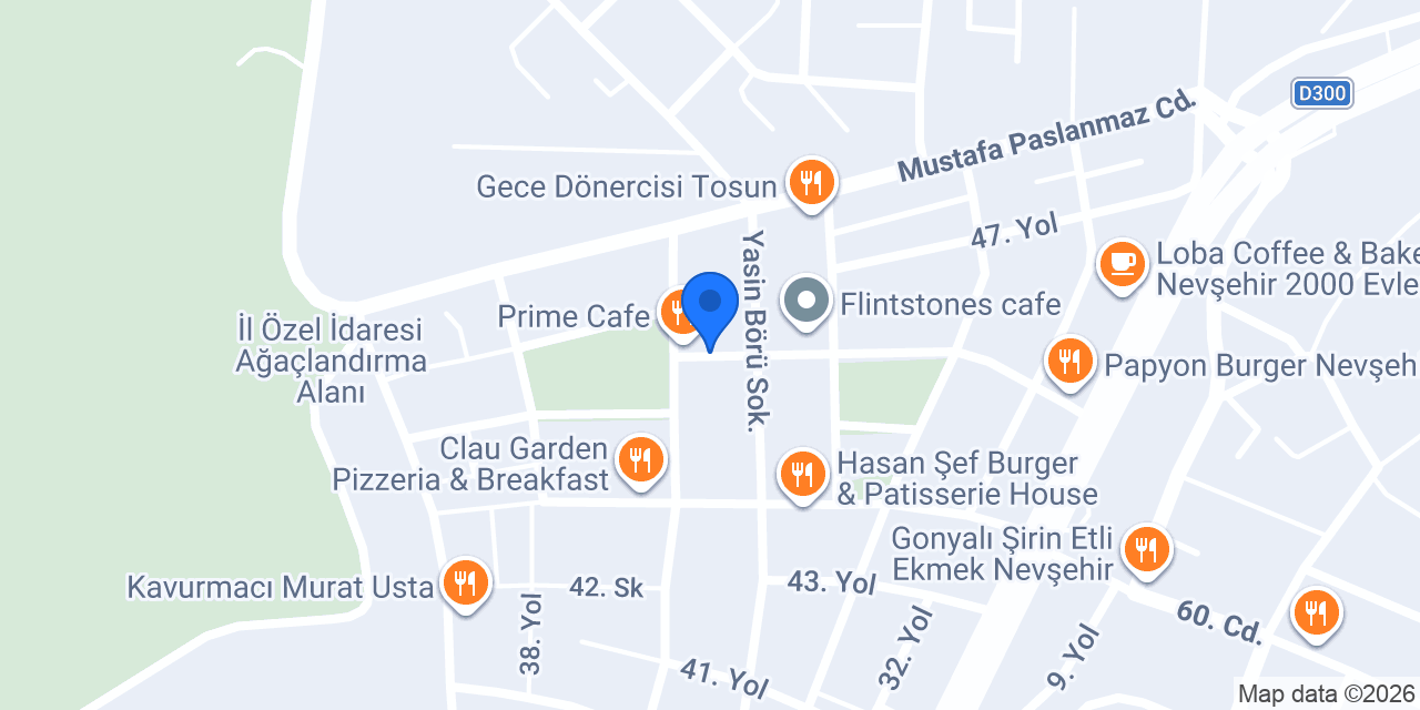 Cajun Corner Nevşehir 2000 Evler konumu