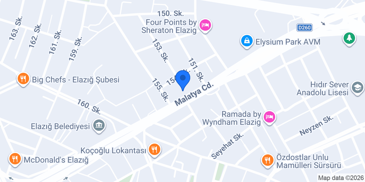 Elazığ Final VIP Kurs Merkezi konumu