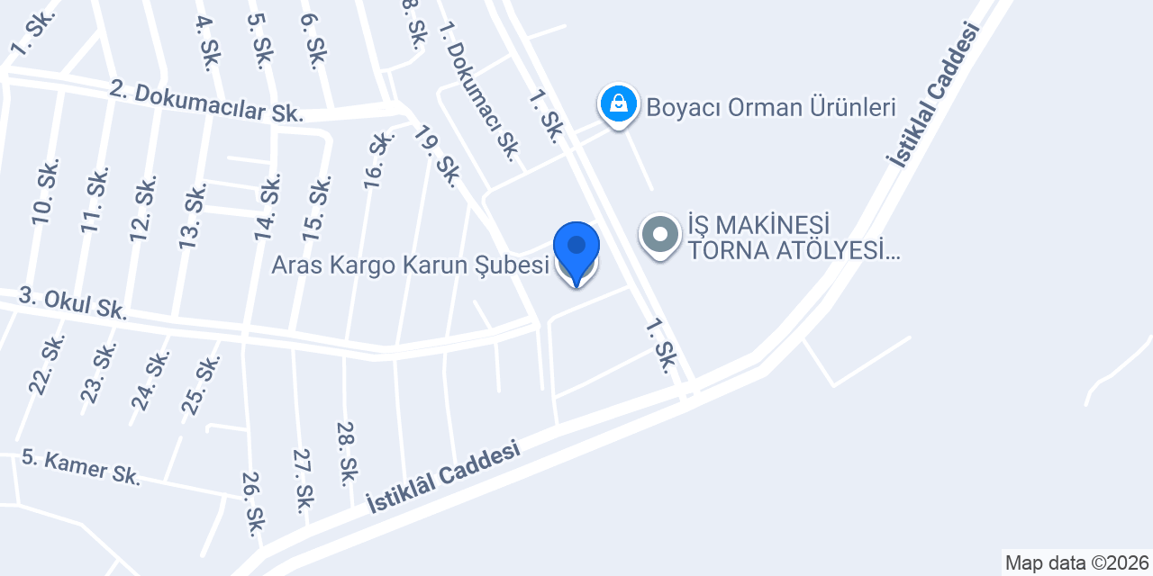Aras Kargo Karun Şubesi konumu