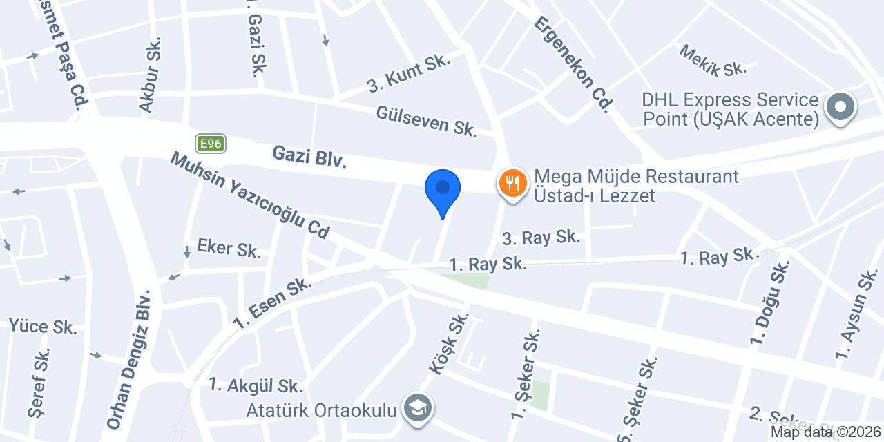 Uşak Yeniçağım Dil Okulu konumu