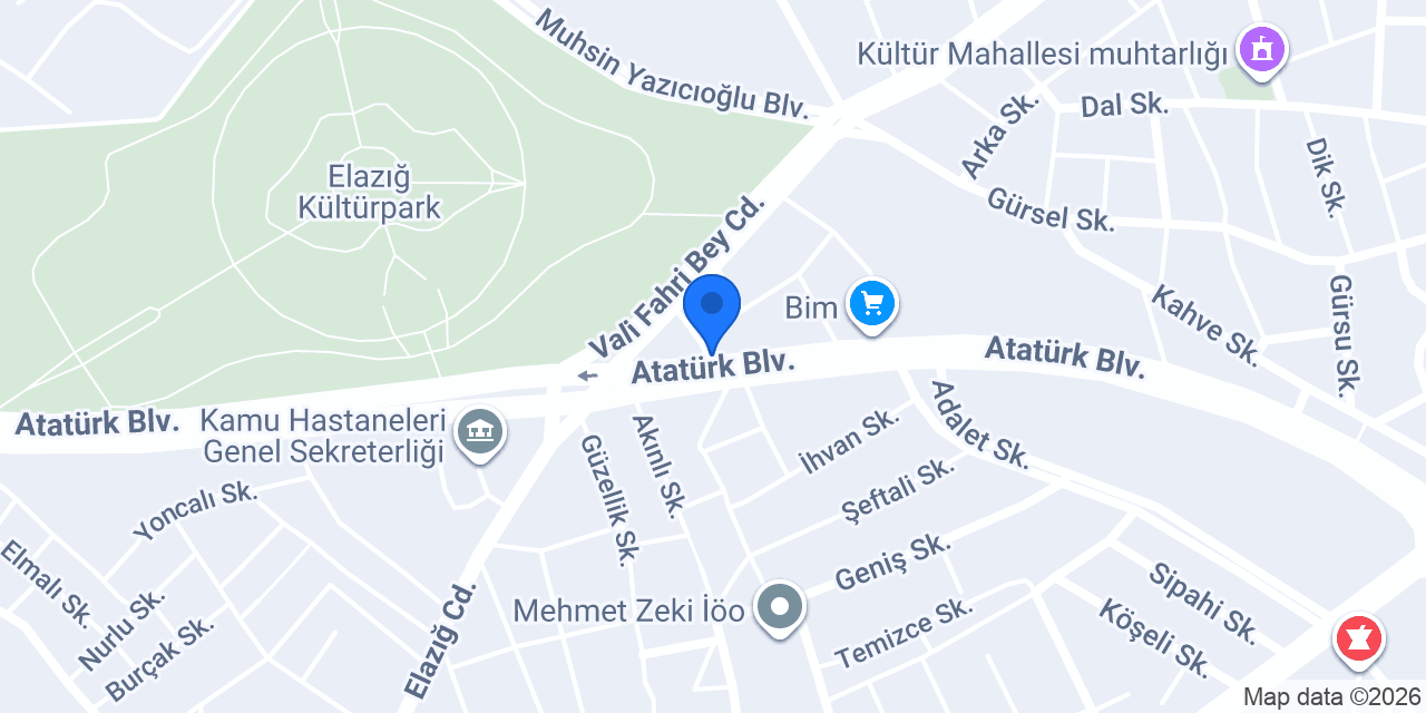 Elazığ Göçer İnşaat konumu