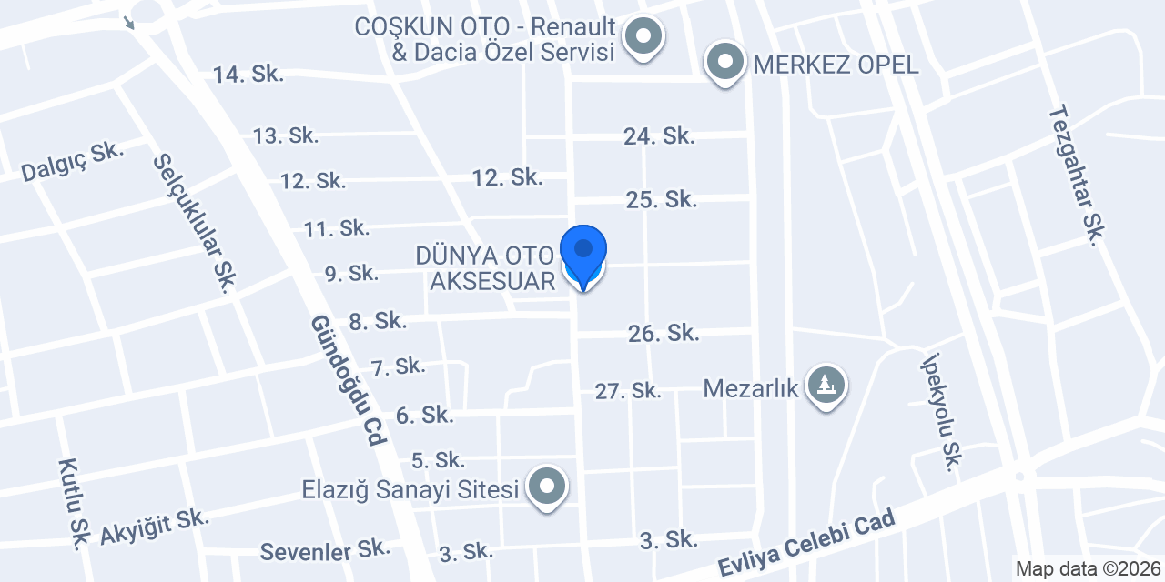 DÜNYA OTO AKSESUAR konumu