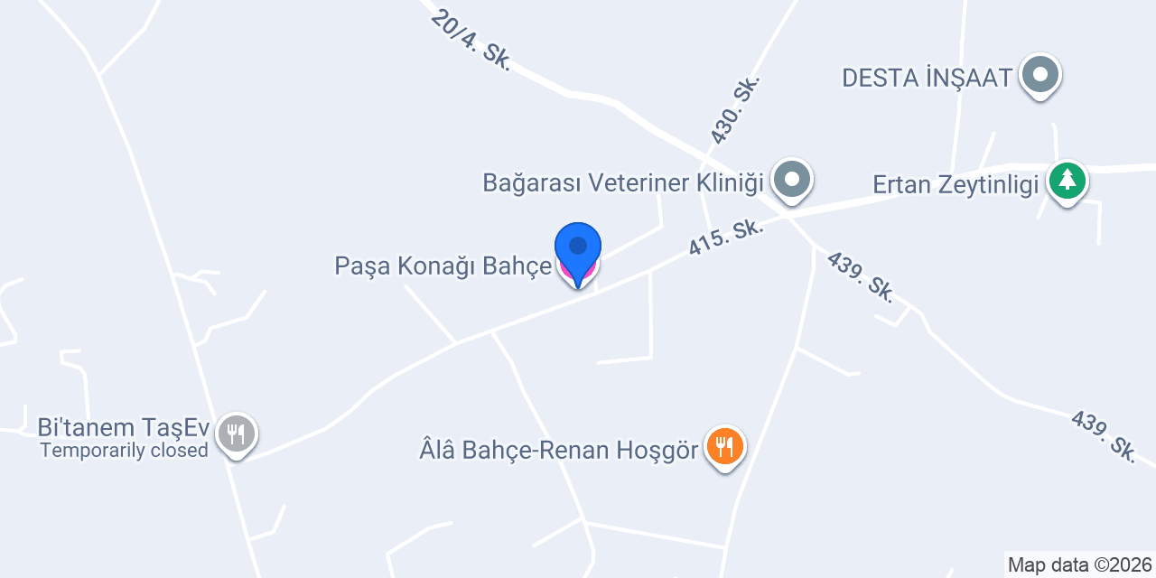 Paşa Konağı Bahçe konumu
