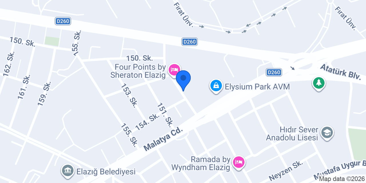 Kemal Usta Waffles Elazığ konumu