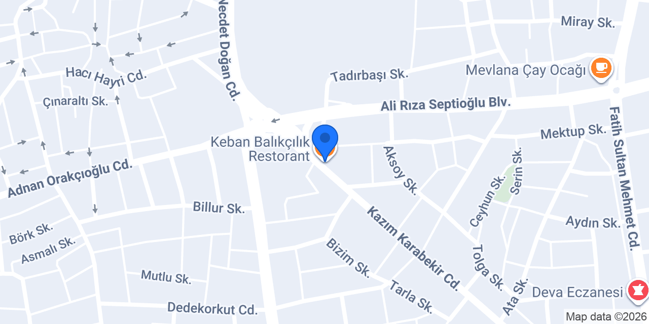 Keban Balıkçılık Restorant konumu