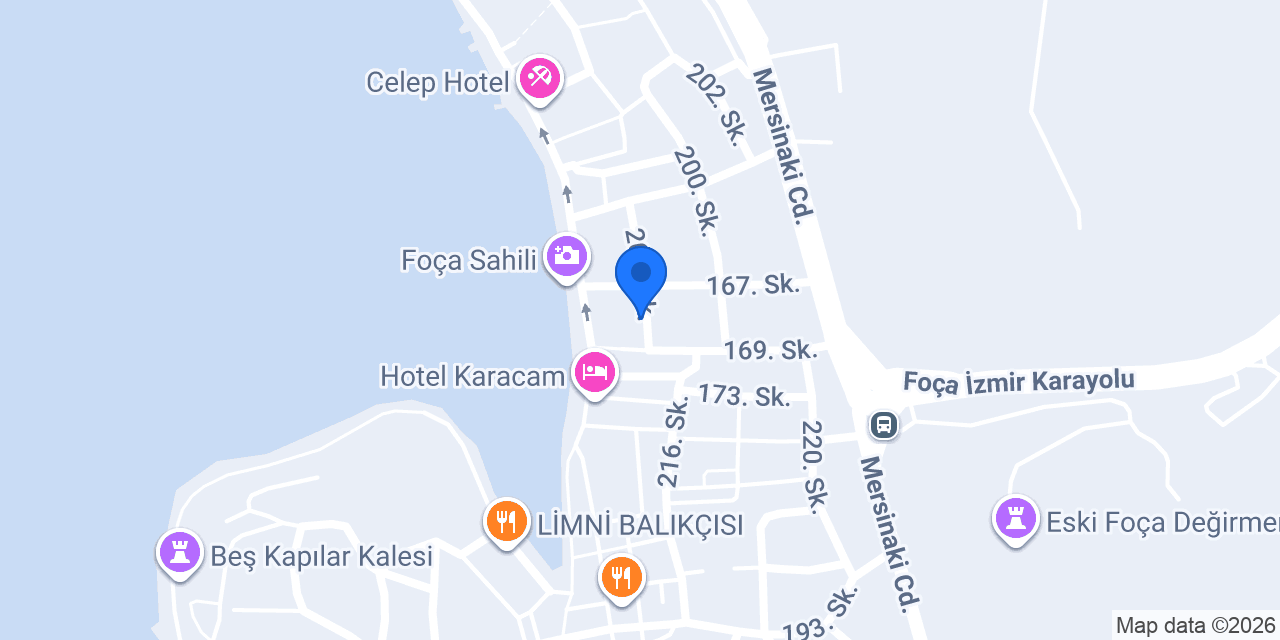 Foça Otel 1887 - Foça Butik Otel konumu