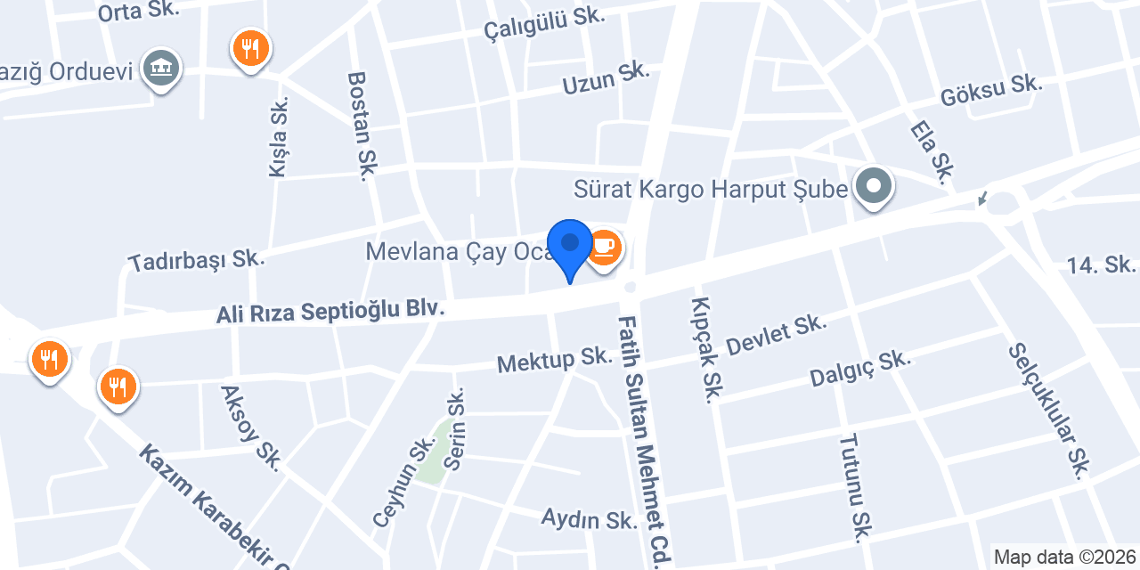 Sürat Kargo Harput Şube konumu