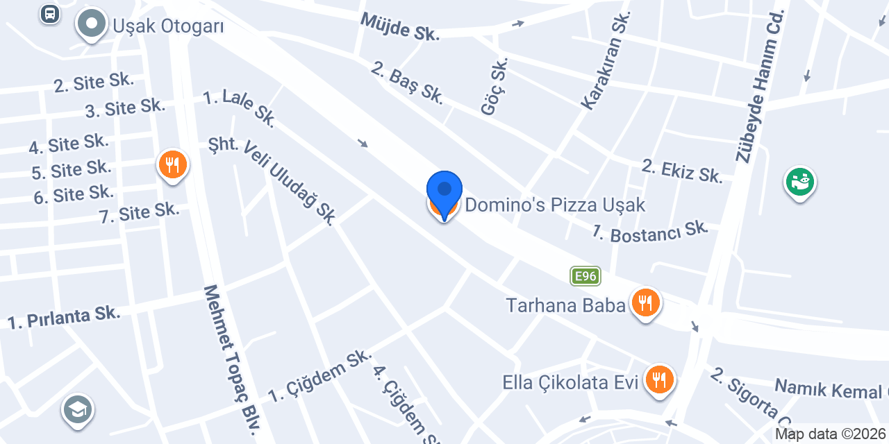 Domino's Pizza Uşak konumu