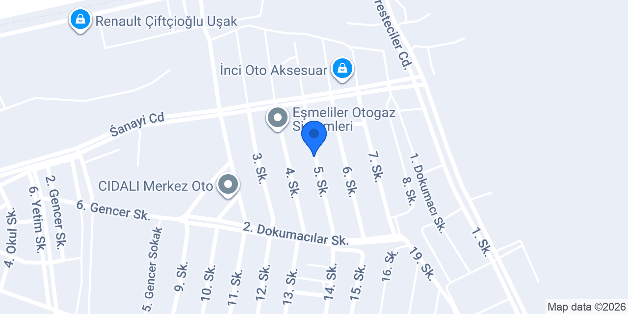 Uşak Oto Ekspertiz konumu
