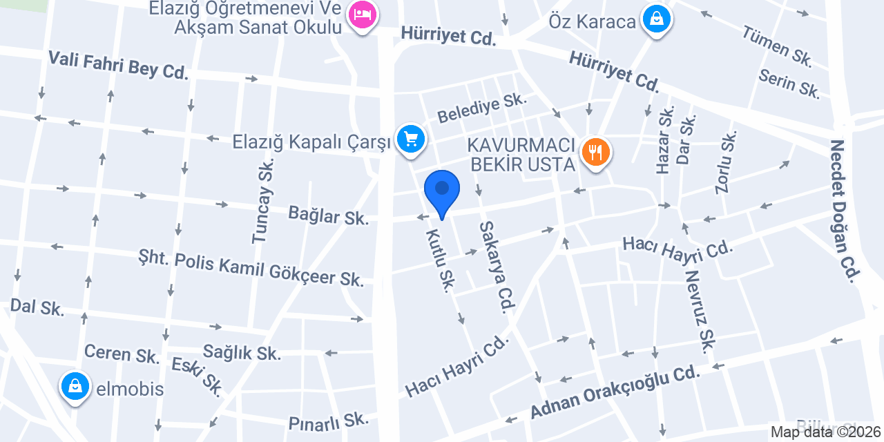 Elazığ Çilingir Önder konumu