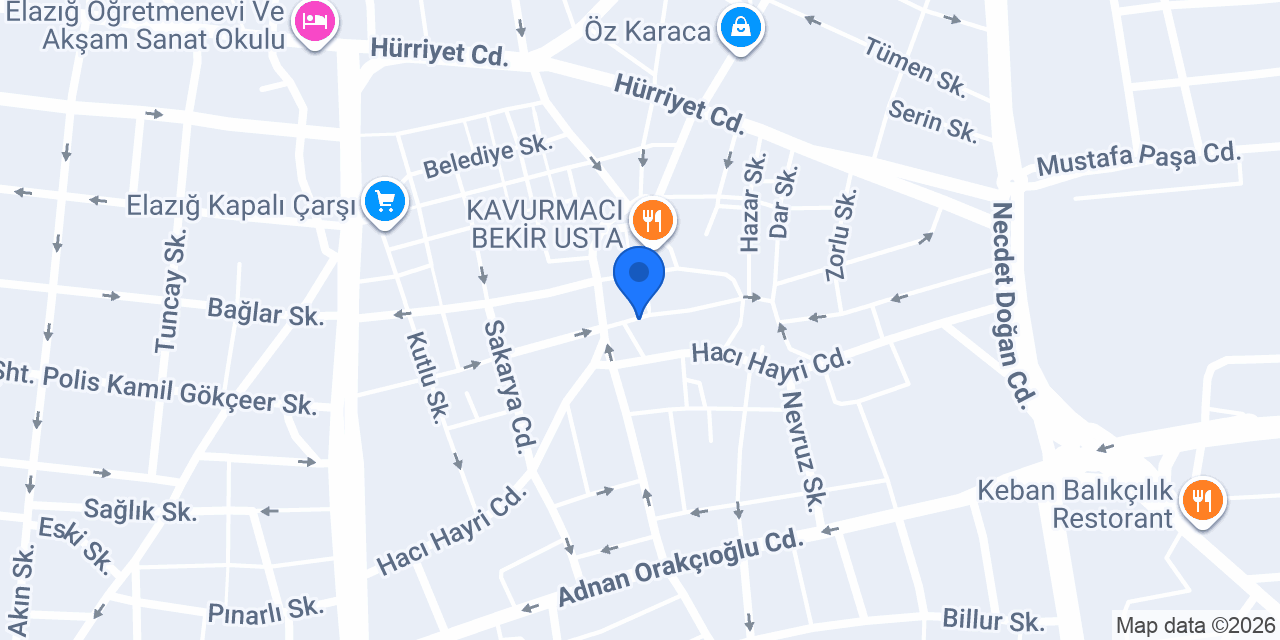 ELAZİZ VETERİNER KLİNİĞİ konumu