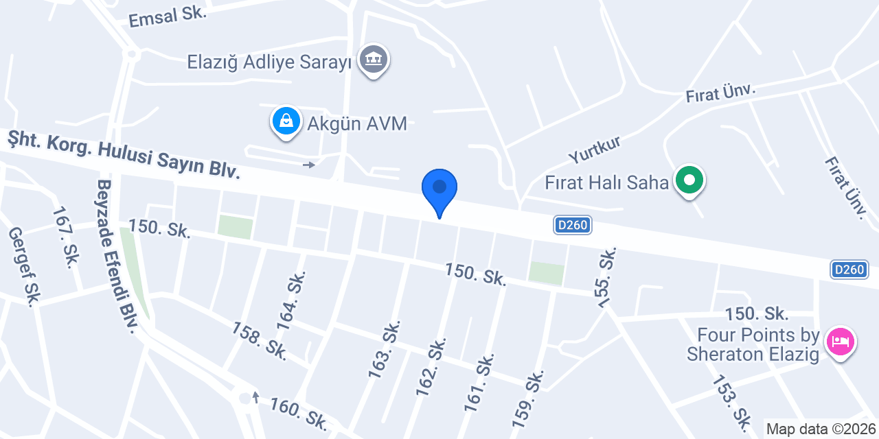Elazığ Halk Sağlığı Müdürlüğü konumu