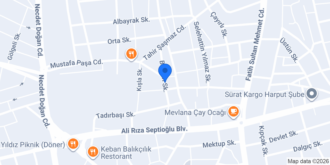 Elazığ pide fırını konumu