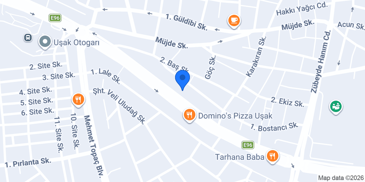 DenizBank Uşak Bulvar Şubesi konumu