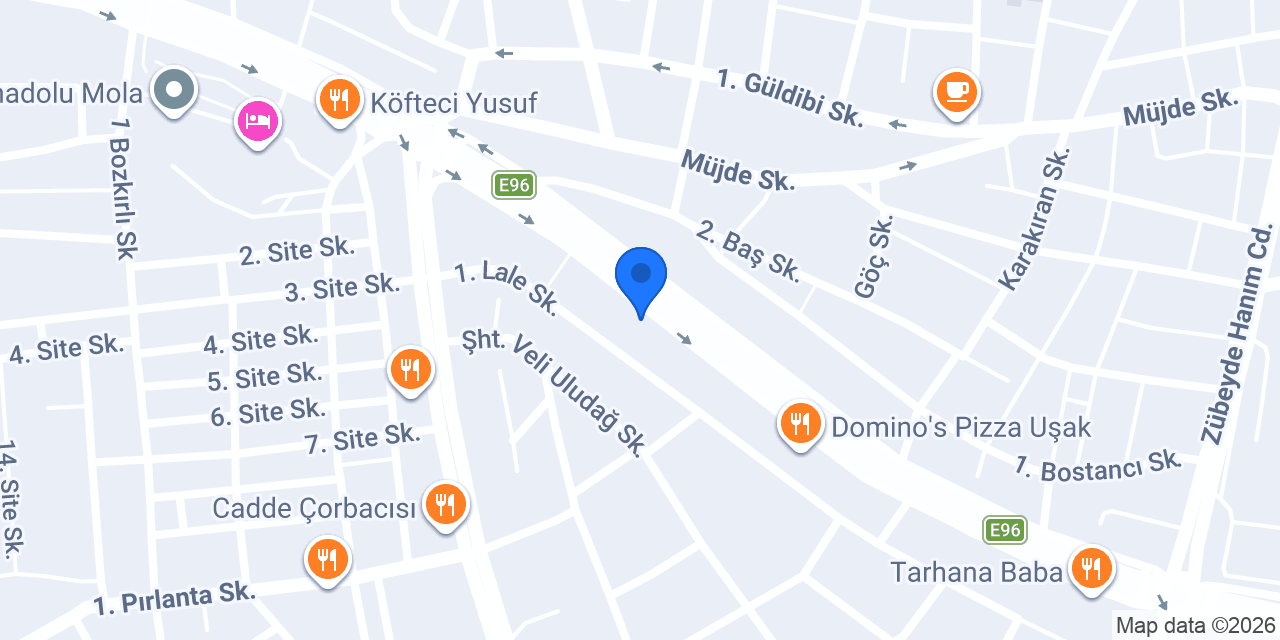 Uşak Konfor Yatak konumu