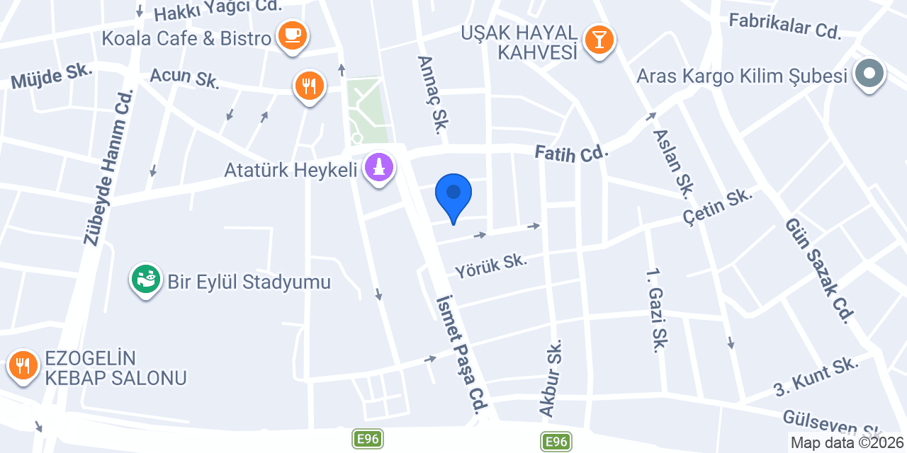 Özel Uşak Tek Sürücü Kursu konumu