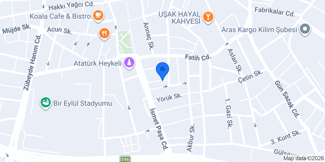 Uşak Turuncu Mutfak konumu