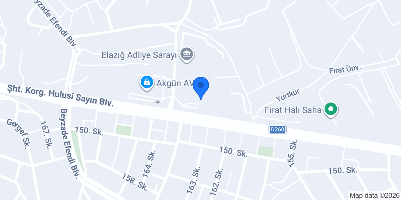 Elazığ Defterdarlığı Misafirhanesi konumu
