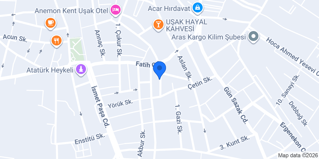 UŞAK TURAN MÜHENDİSLİK konumu