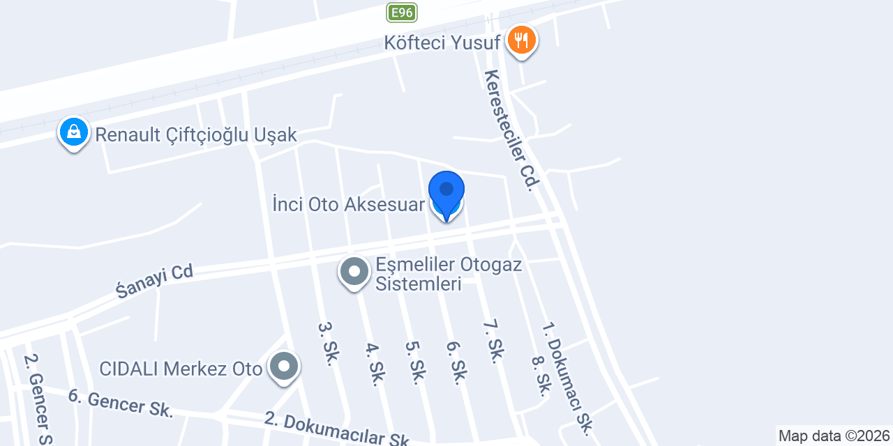 İnci Oto Aksesuar konumu