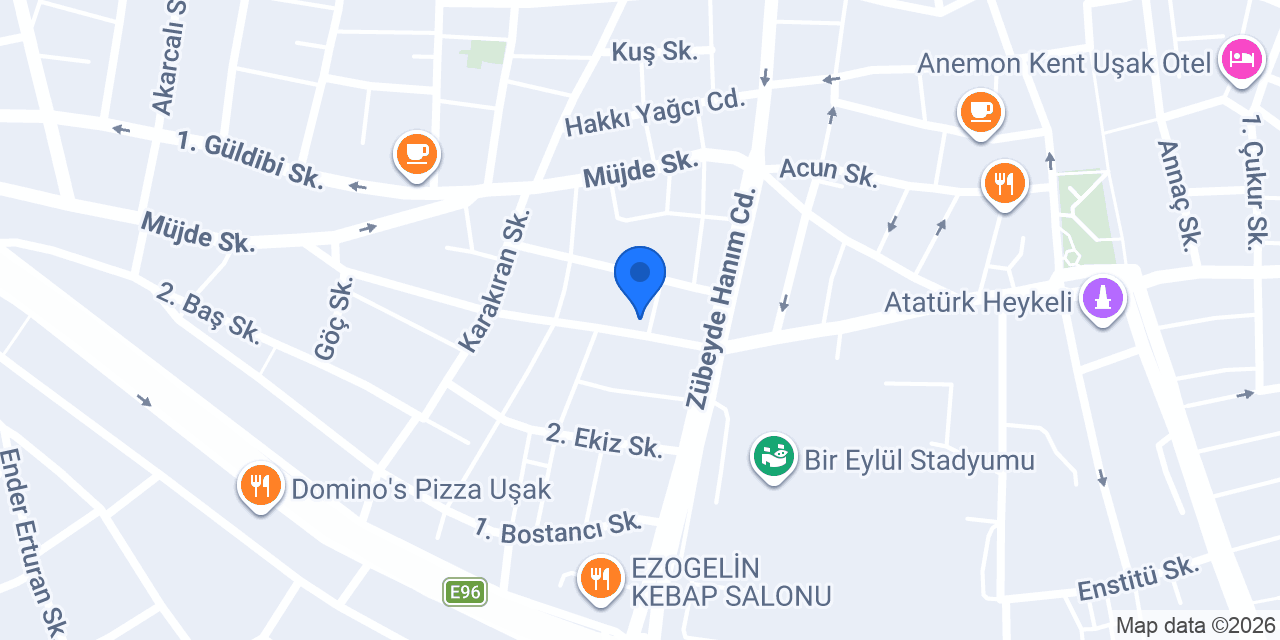 Uşak - Barny Veteriner Kliniği konumu