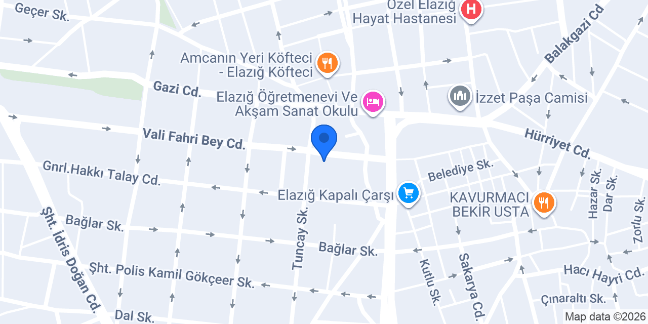 Lahmacuncu Elazığ konumu