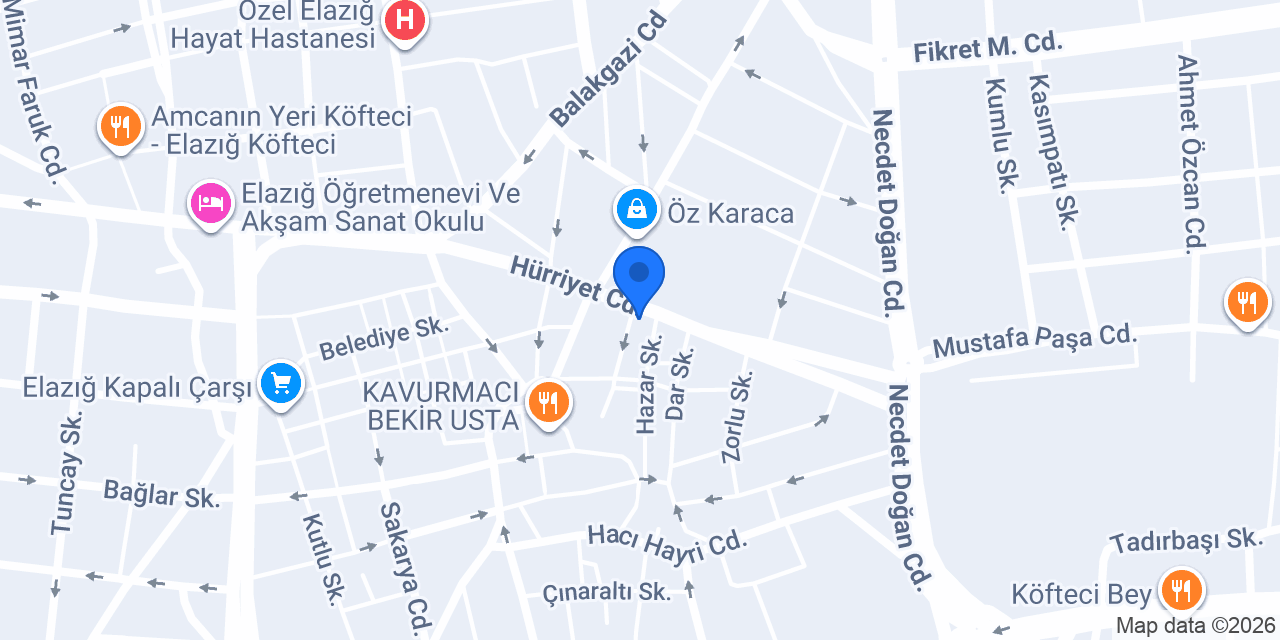 Öz Urfa Çiğköfte (YALÇIN USTA) konumu