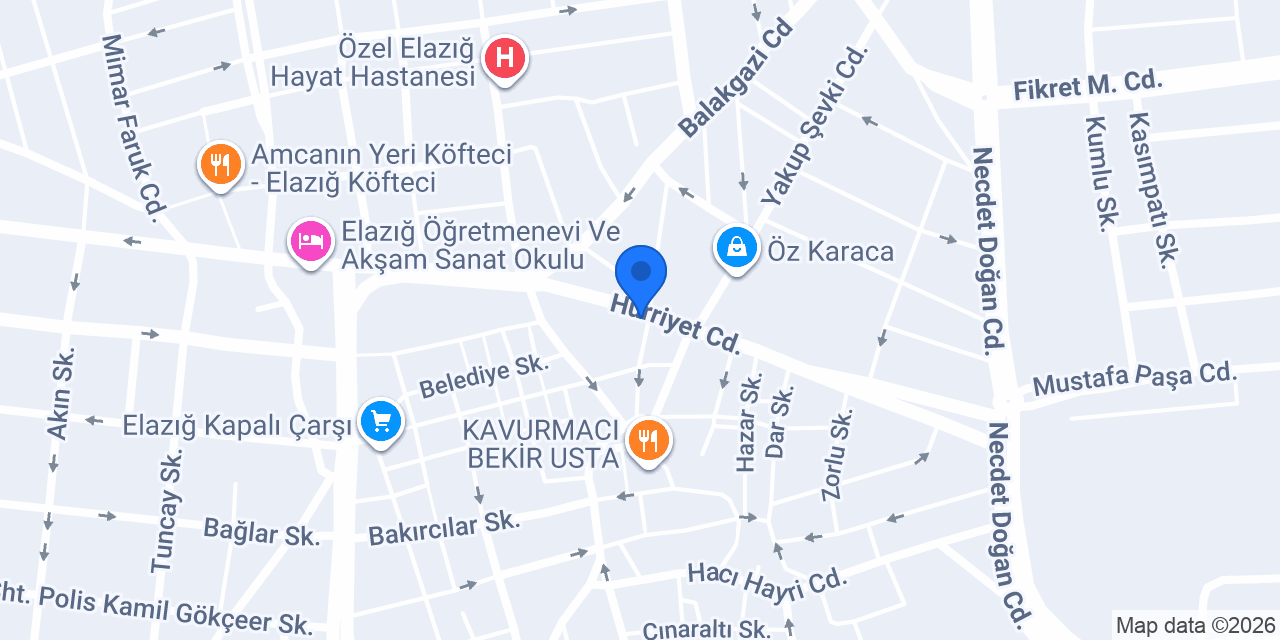ELAZIĞ GÜNAY HOTEL konumu