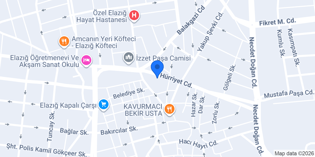 Yapı Kredi - Elazığ Şubesi konumu