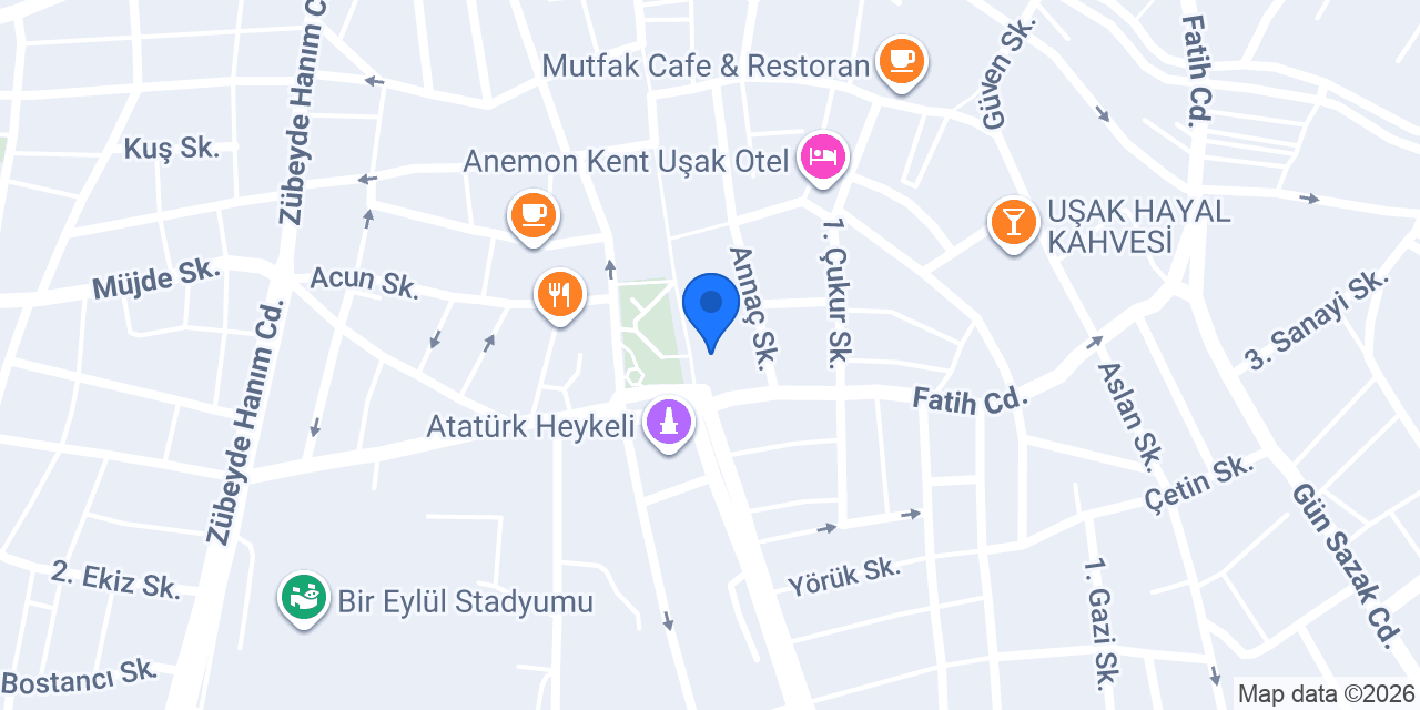 TEB Uşak Şubesi konumu