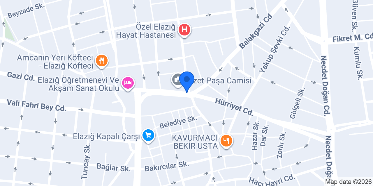 Elazığ Mini Taksi konumu