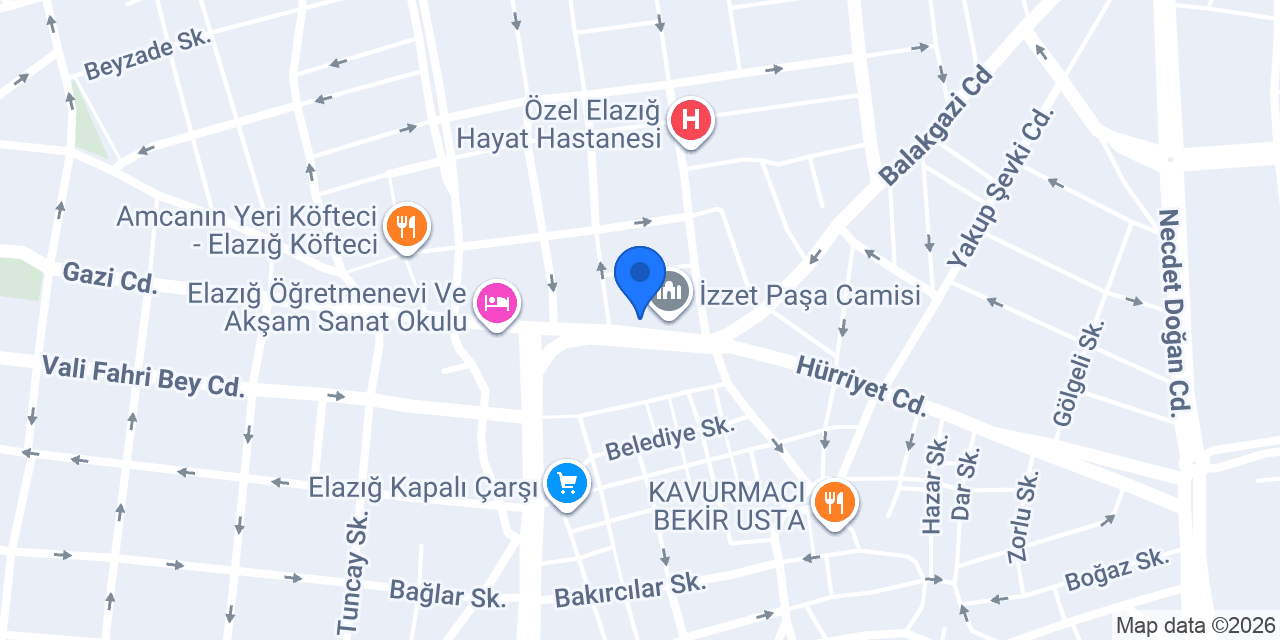 Elazığ Şerifoğlu Kuyumcusu konumu