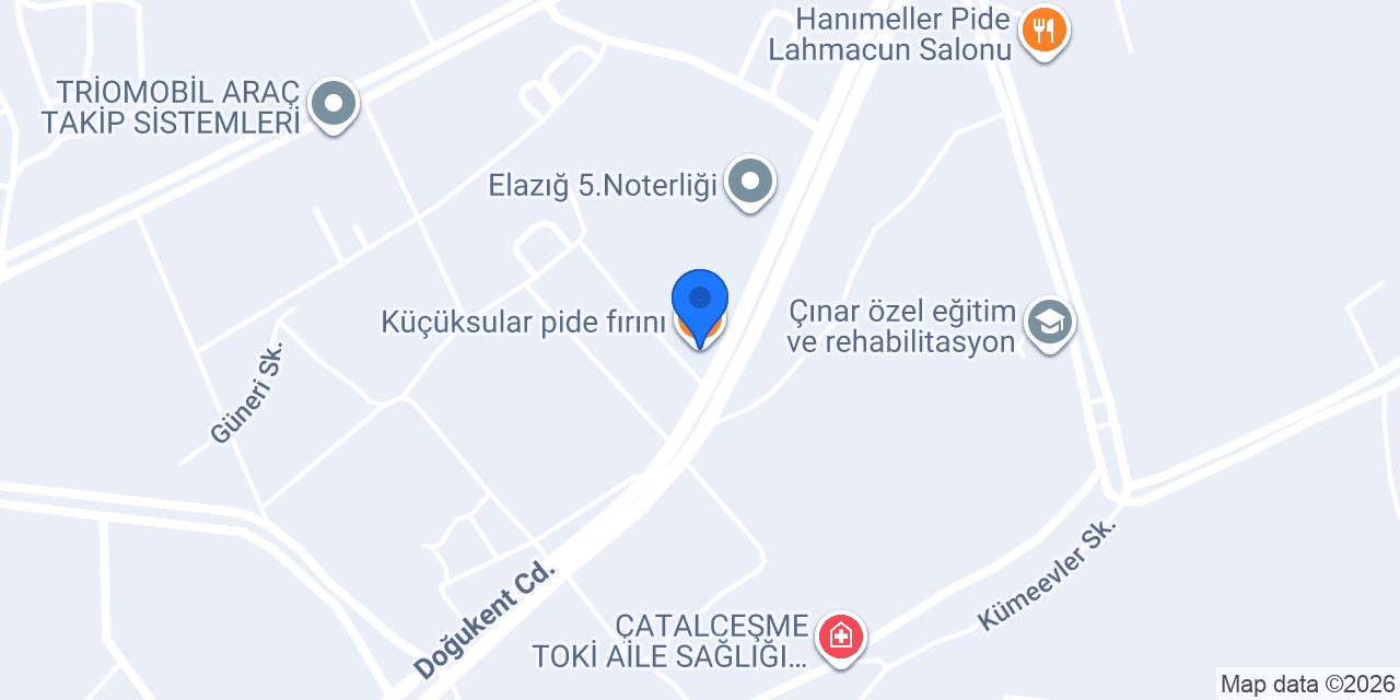 Küçüksular pide fırını konumu