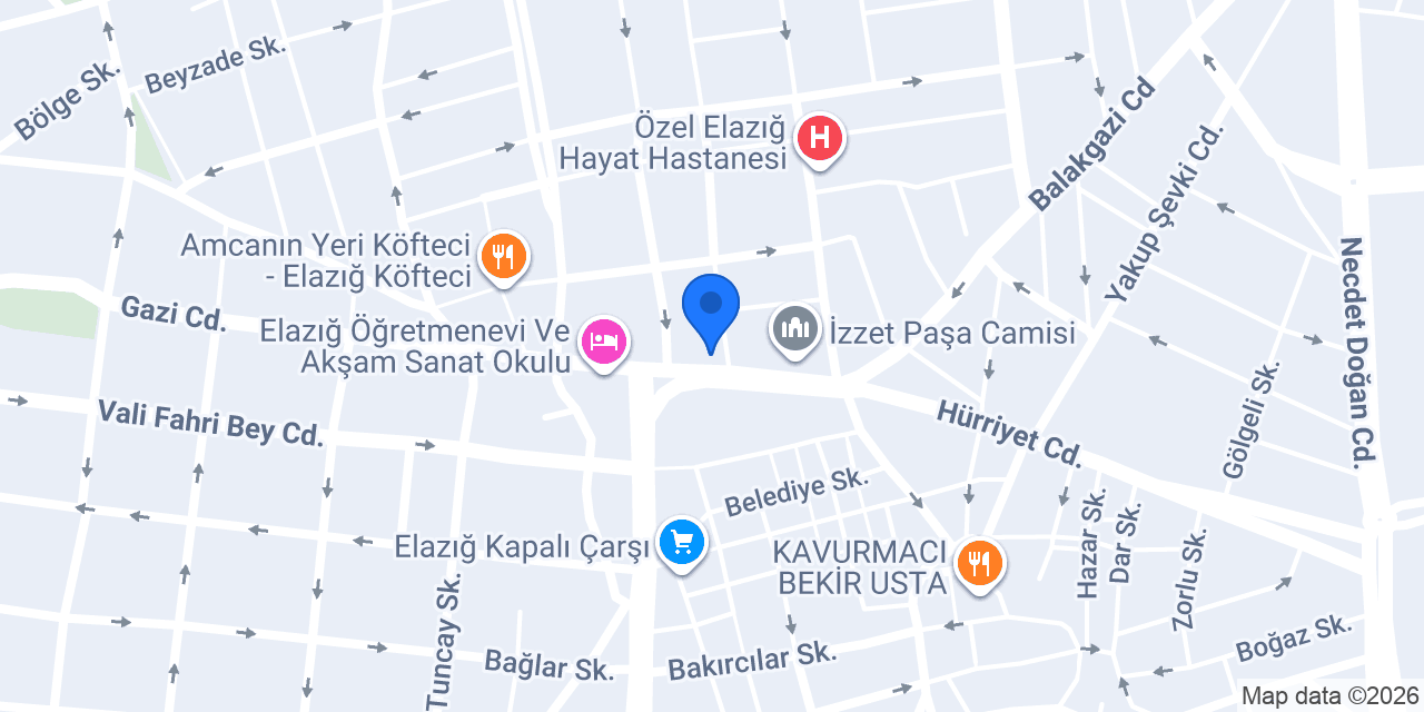 Elazığ 1. Noterliği konumu