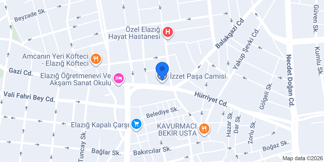 TDV Elazığ Kitabevi konumu