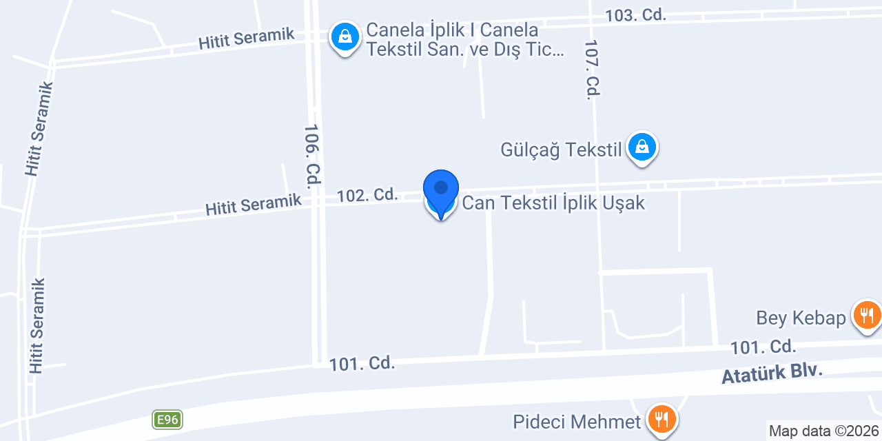 Can Tekstil İplik Uşak konumu