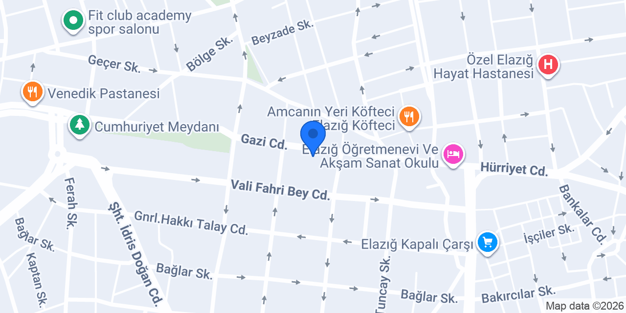 Elaziğ Yediiklim Akademi konumu