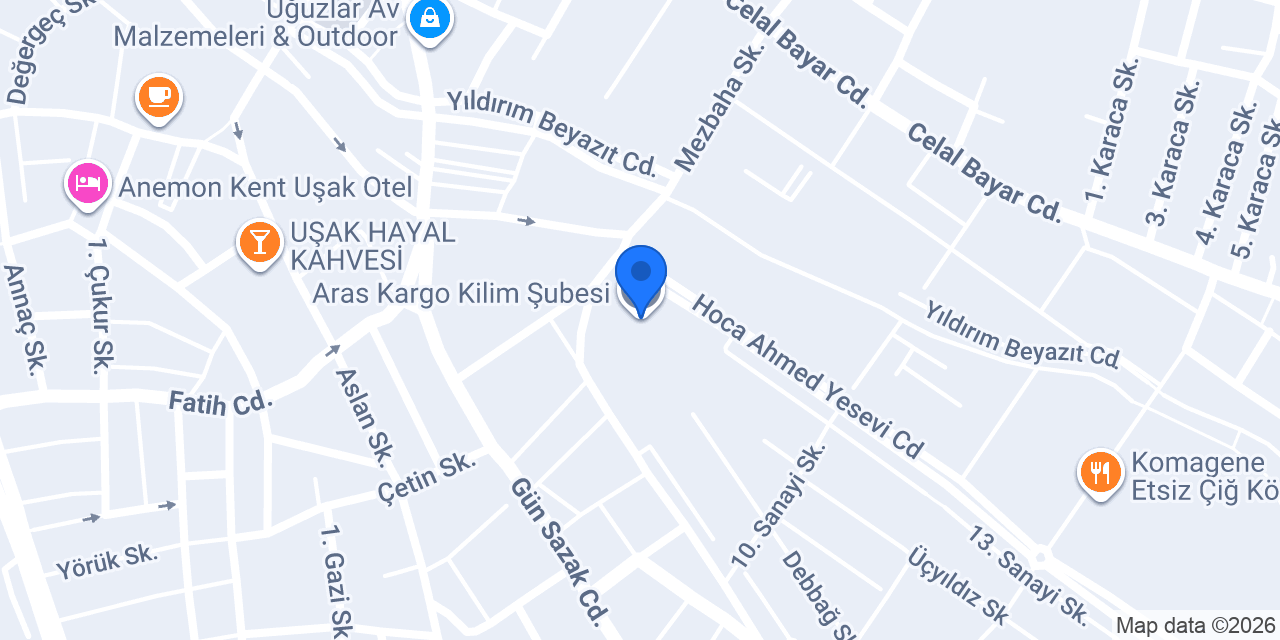 Aras Kargo Kilim Şubesi konumu