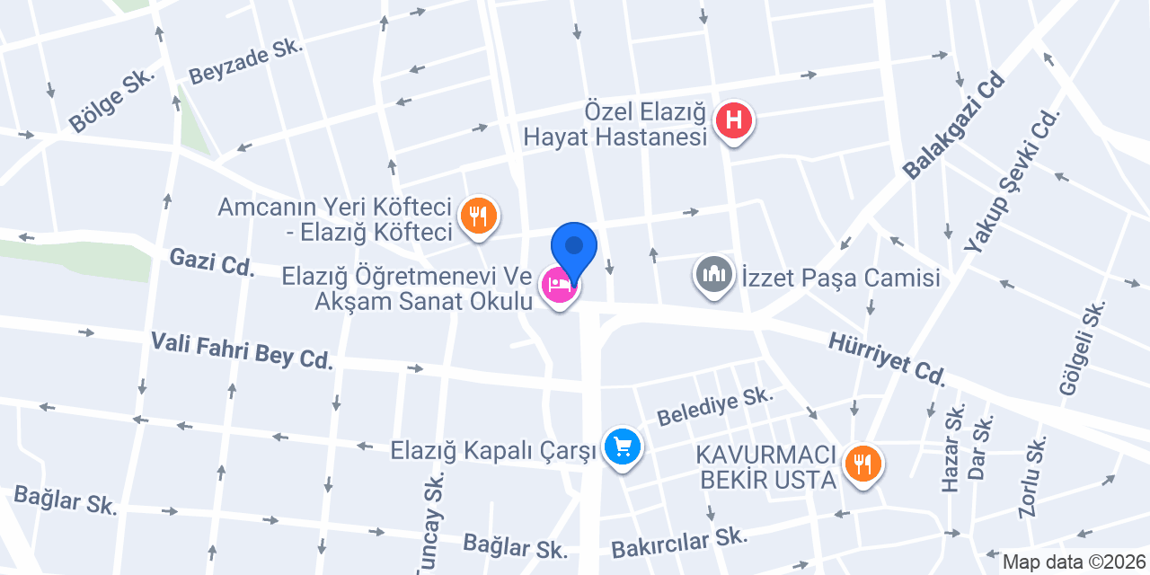 Vakıf Katılım Elazığ Şubesi konumu