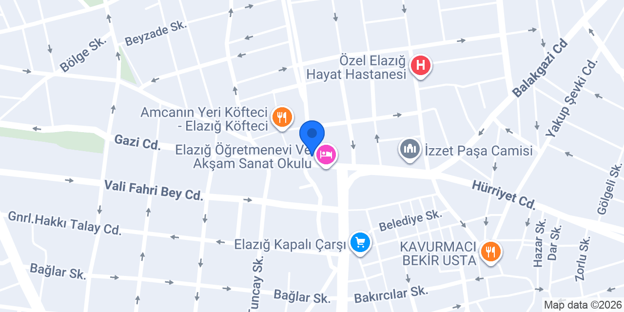Elazığ taksi konumu
