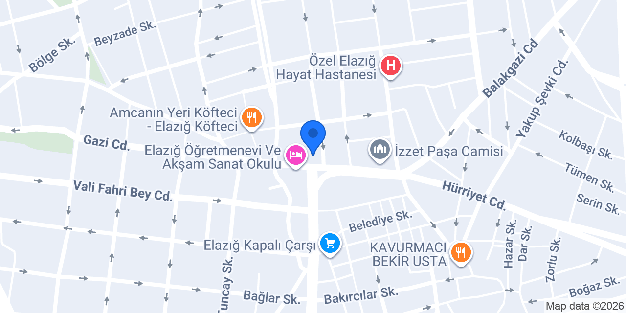 DenizBank Elazığ Şubesi konumu